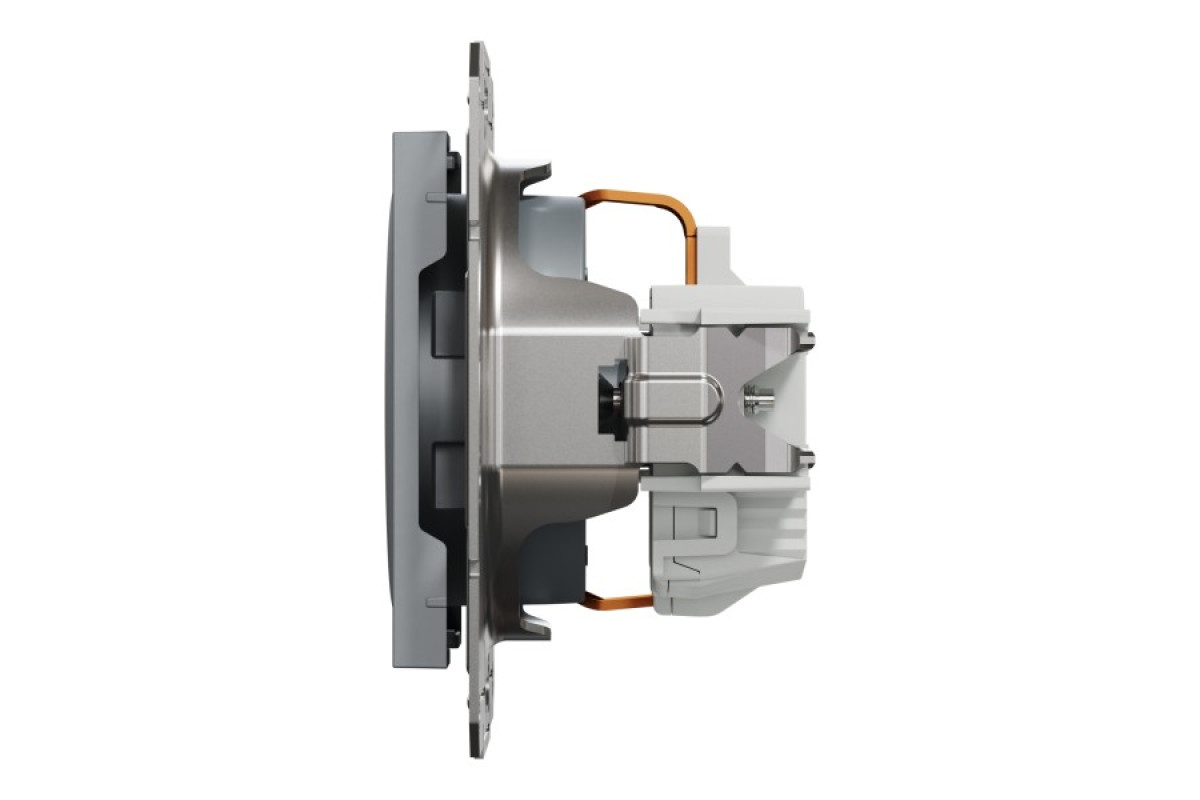 Розетка з заземленням Asfora Сталь (EPH2900162)