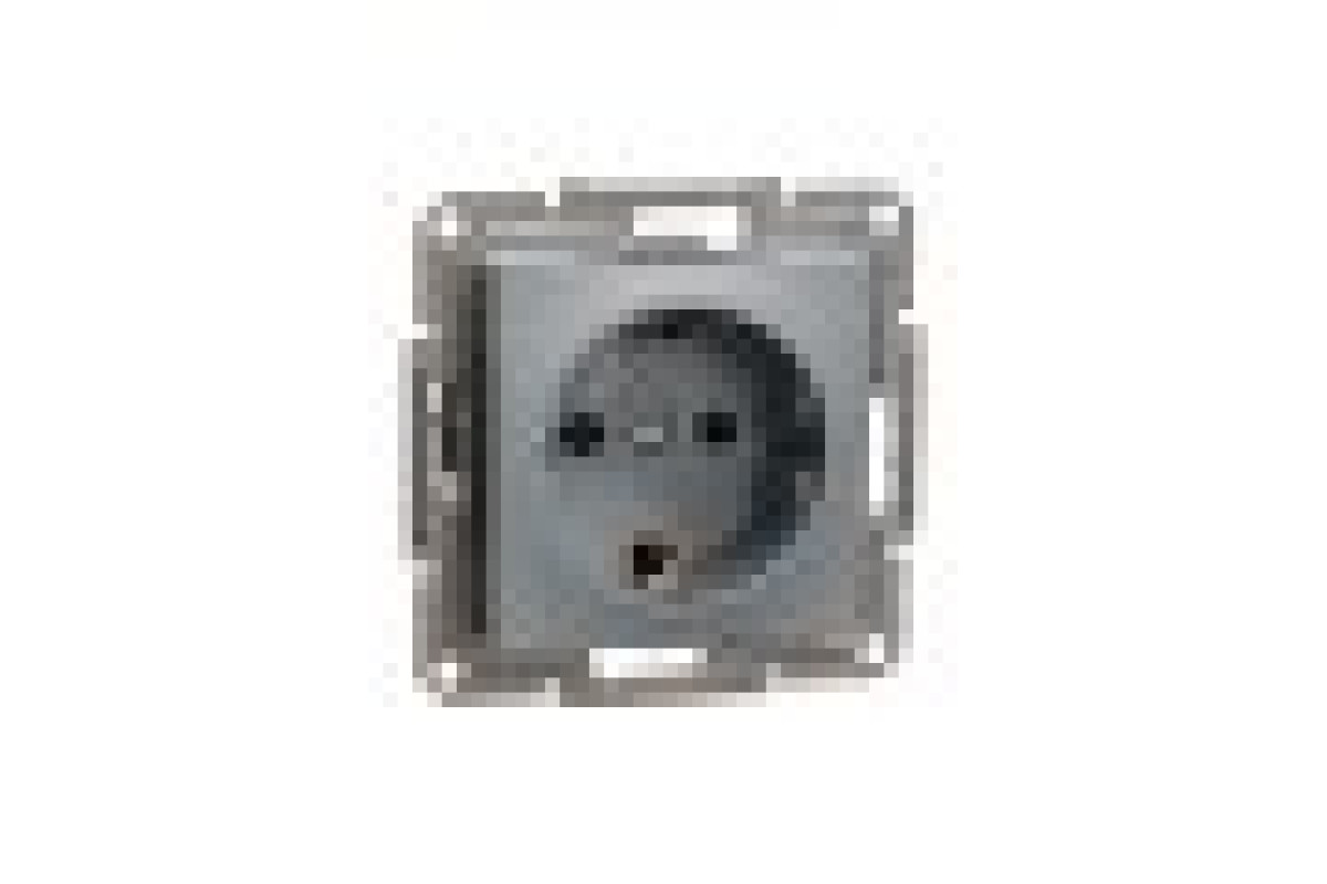 Розетка з заземленням Asfora Сталь (EPH2900162)