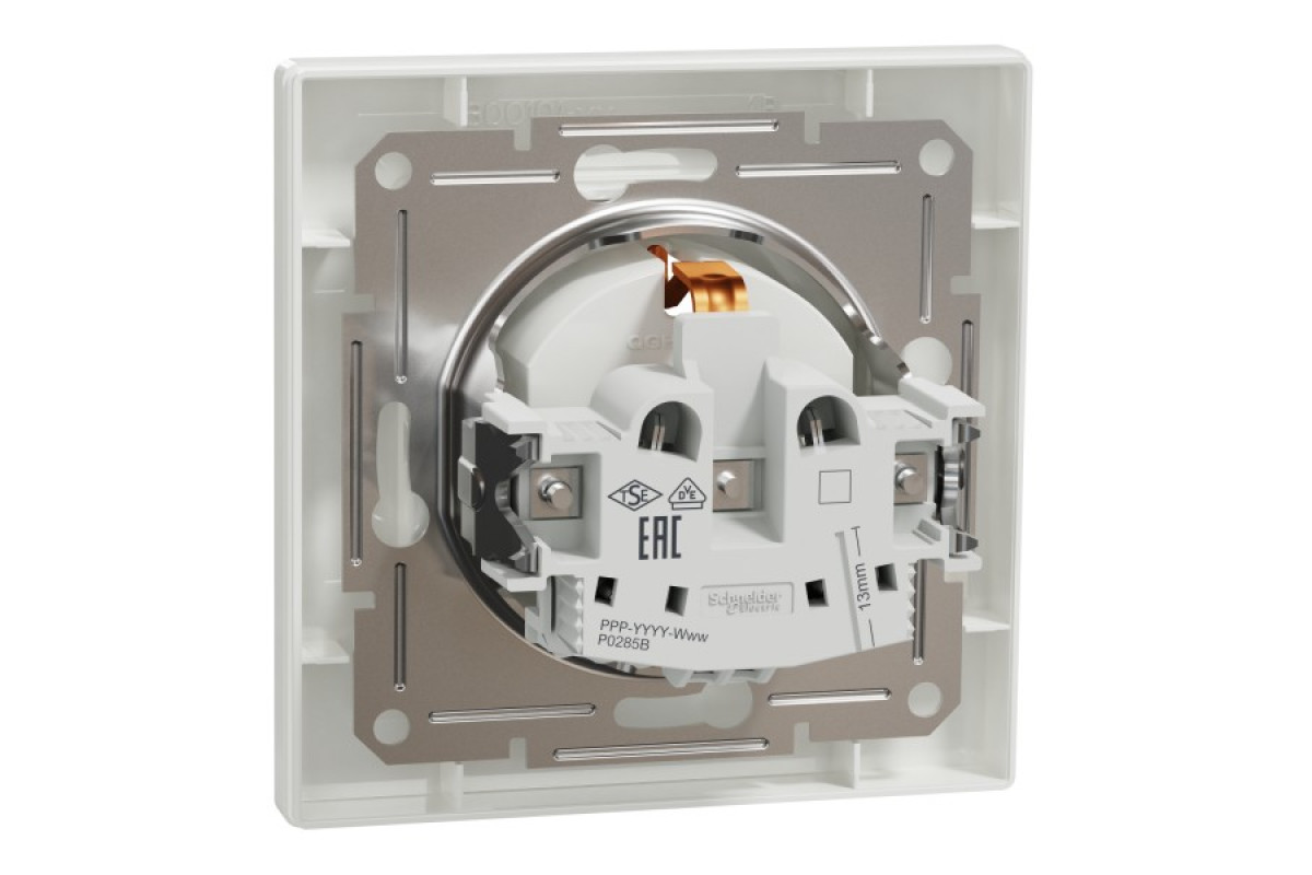 Розетка з заземленням Біла Asfora (EPH2900121)