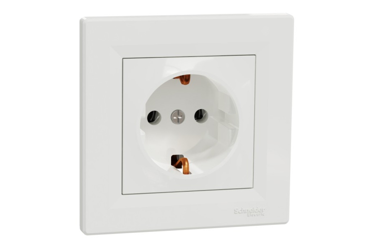 Розетка з заземленням Біла Asfora (EPH2900121)