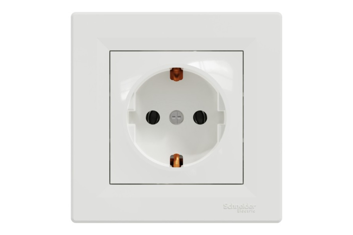 Розетка з заземленням Біла Asfora (EPH2900121)