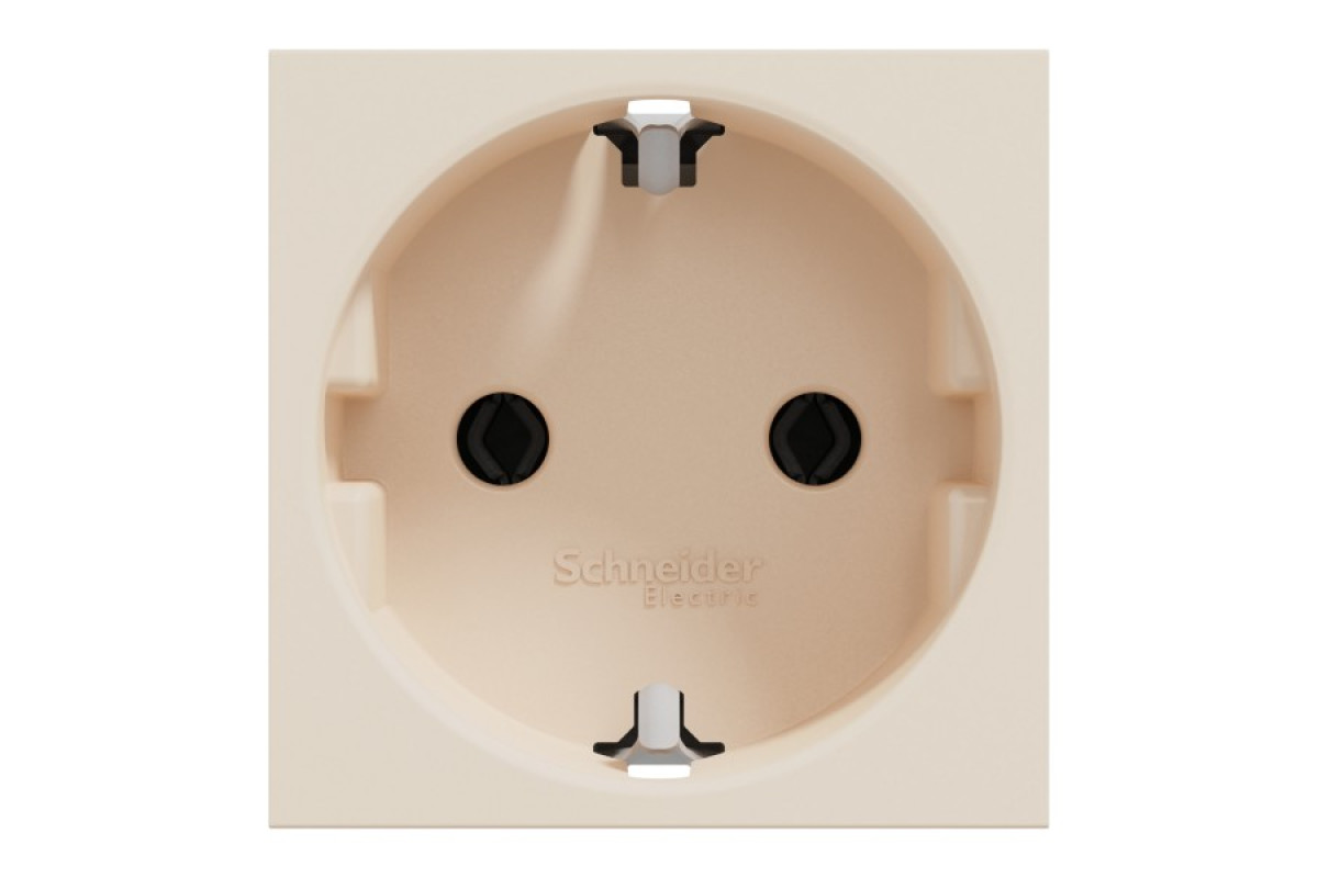 Розетка з заземленням без шторок 16А гвинтовий зажим бежевий (NU303644)