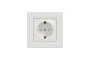 Розетка з заземленням з захисними шторками Біла Asfora (EPH2900221)