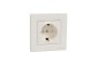 Розетка з заземленням з захисними шторками Крем Asfora (EPH2900223)