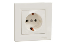Розетка з заземленням Крем Asfora (EPH2900123)