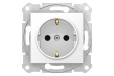 Розетка з заземленням та зі шторками Sedna Schneider Electric білий (SDN3000121)