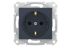 Розетка з заземленням та зі шторками Sedna Schneider Electric графіт (SDN3000170)