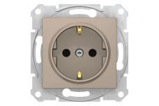 Розетка з заземленням та зі шторками Sedna Schneider Electric титан (SDN3000168)