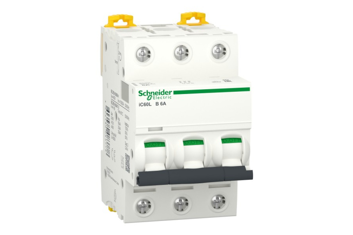 Автоматичний вимикач iC60L 3P 6A B (A9F93306)