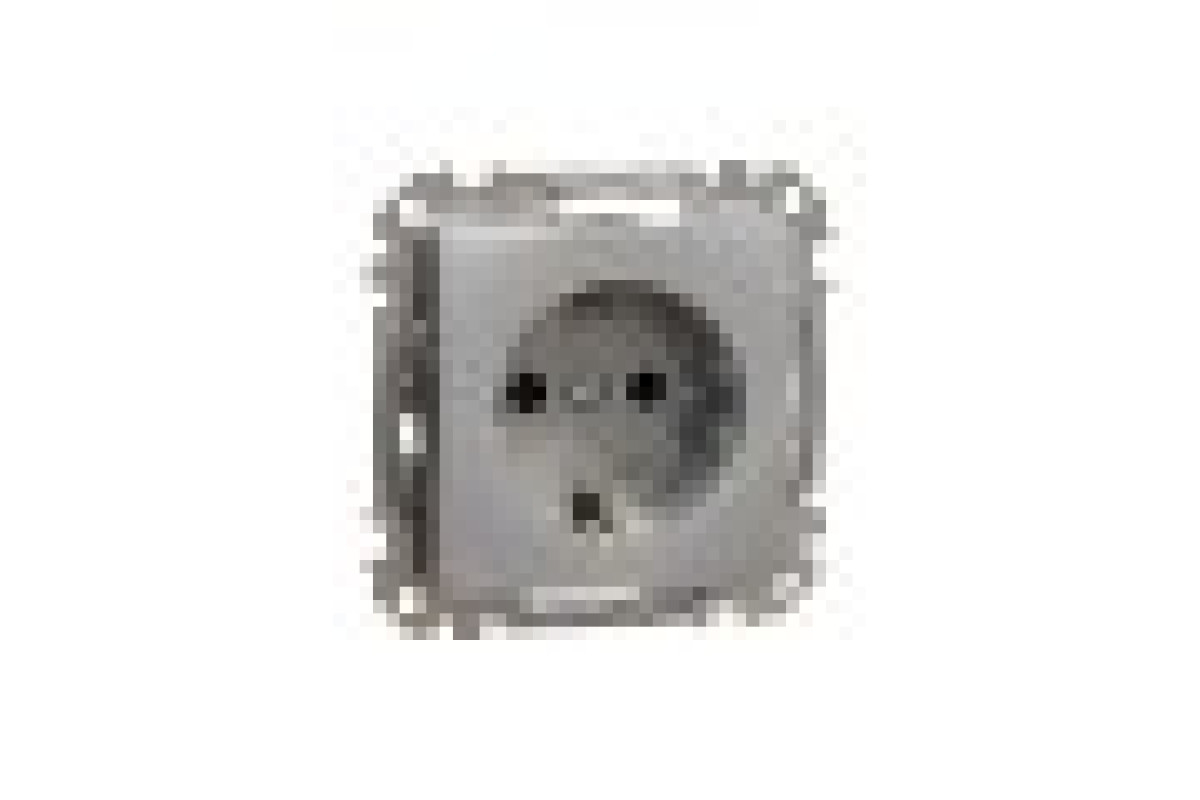 Розетка з заземленням та зі шторками Алюміній Sedna Design (SDD113022)