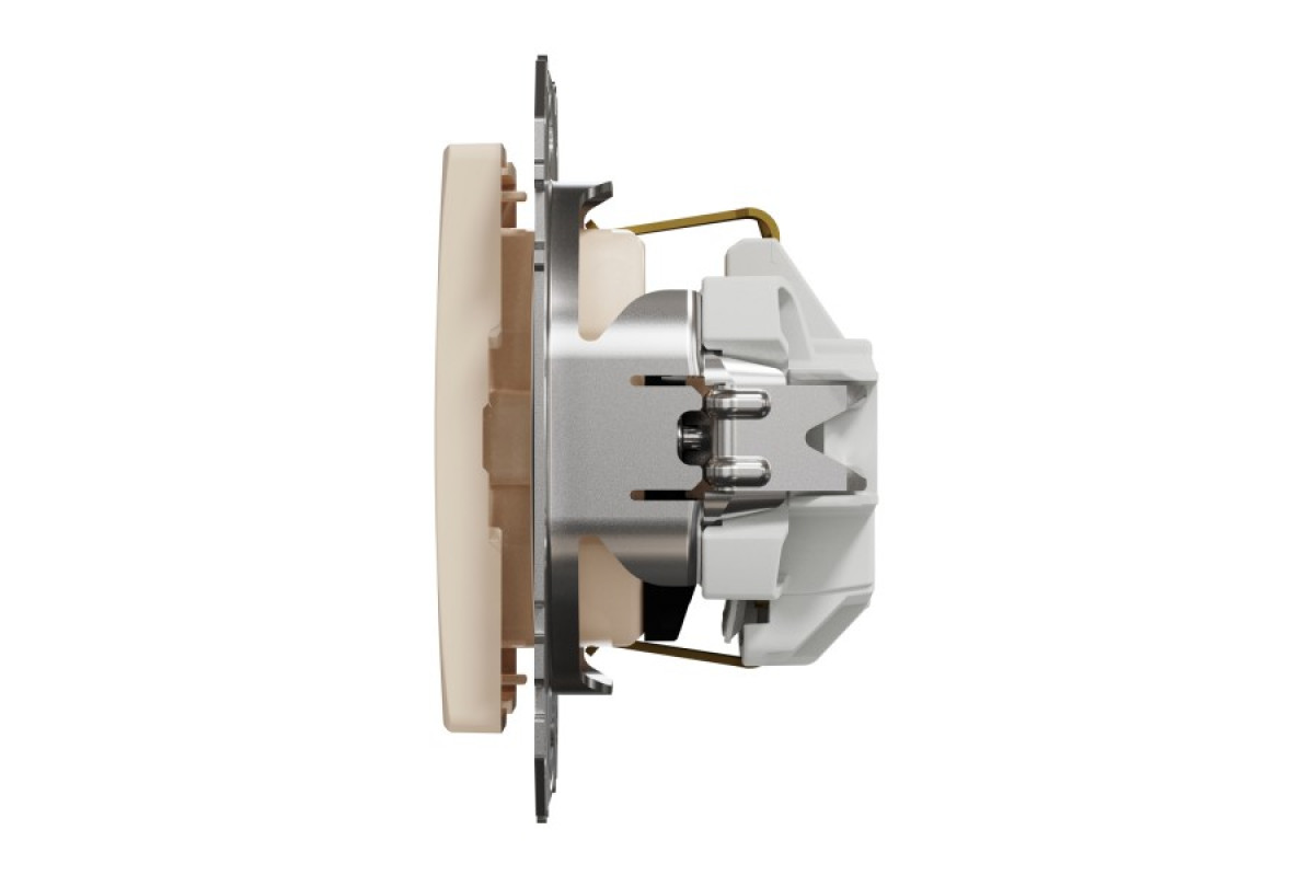 Розетка з заземленням та зі шторками Бежевий Sedna Design (SDD112022)