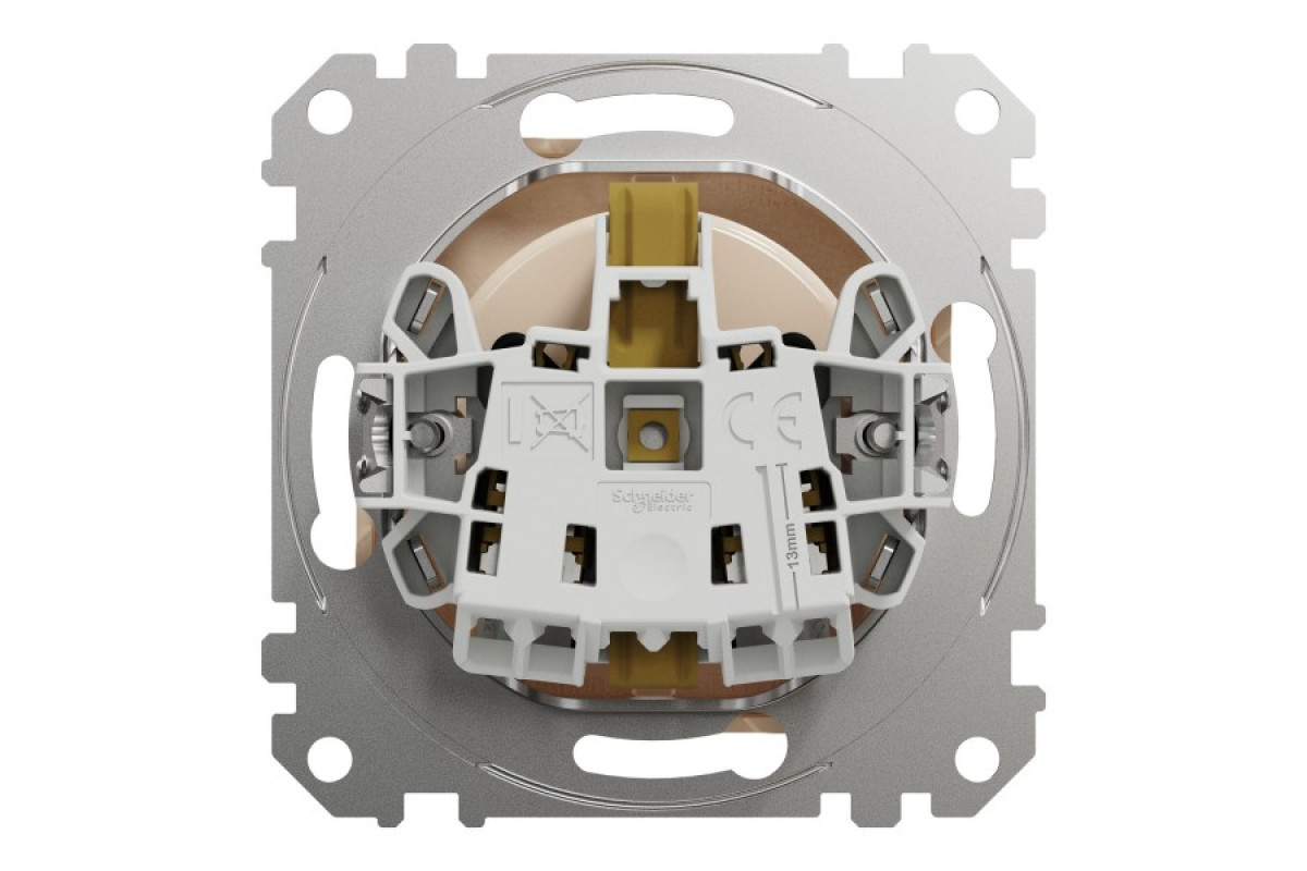 Розетка з заземленням та зі шторками Бежевий Sedna Design (SDD112022)