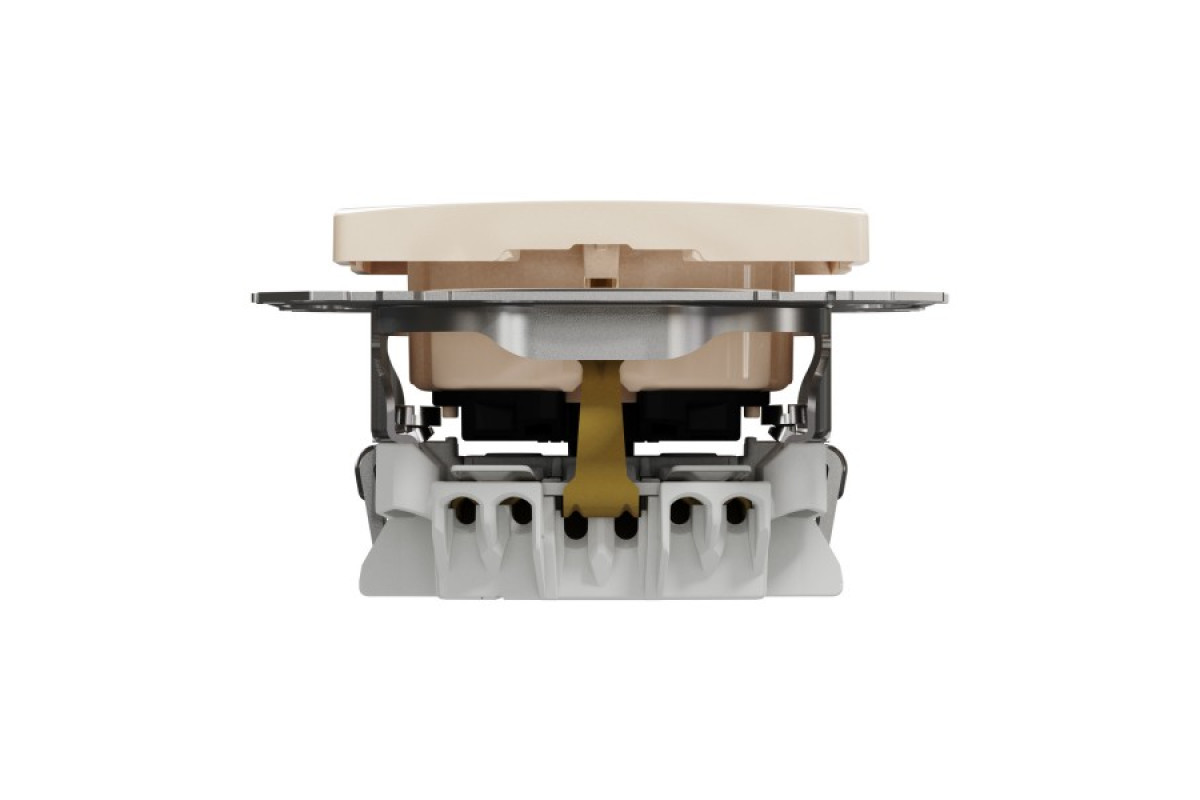 Розетка з заземленням та зі шторками Бежевий Sedna Design (SDD112022)