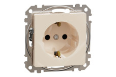 Розетка з заземленням та зі шторками Бежевий Sedna Design (SDD112022)