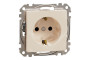 Розетка з заземленням та зі шторками Бежевий Sedna Design (SDD112022)