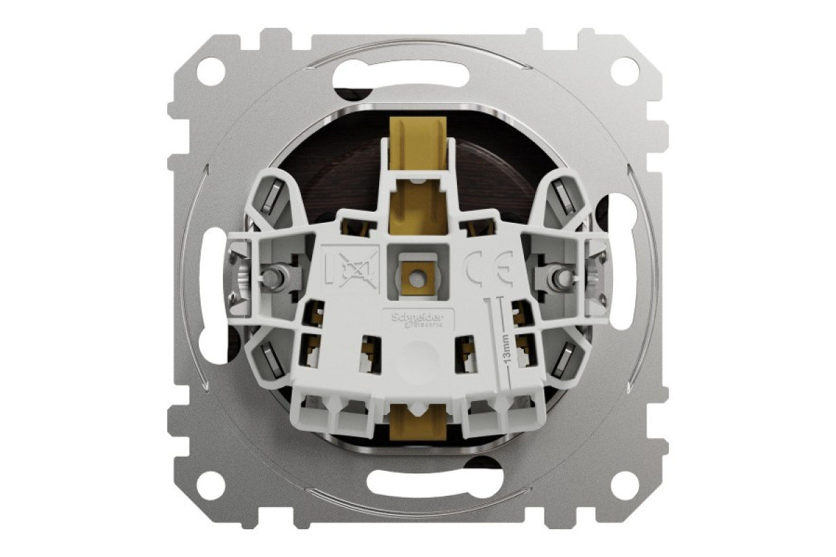 Розетка з заземленням та зі шторками Венге Sedna Element (SDD181022)