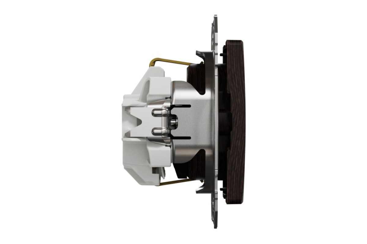 Розетка з заземленням та зі шторками Венге Sedna Element (SDD181022)