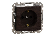 Розетка з заземленням та зі шторками Венге Sedna Element (SDD181022)