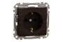 Розетка з заземленням та зі шторками Венге Sedna Element (SDD181022)