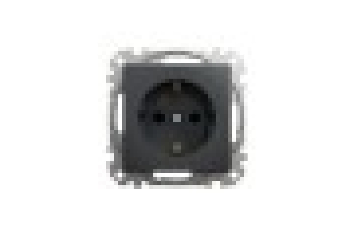 Розетка з заземленням та зі шторками Чорний Sedna Design (SDD114022)