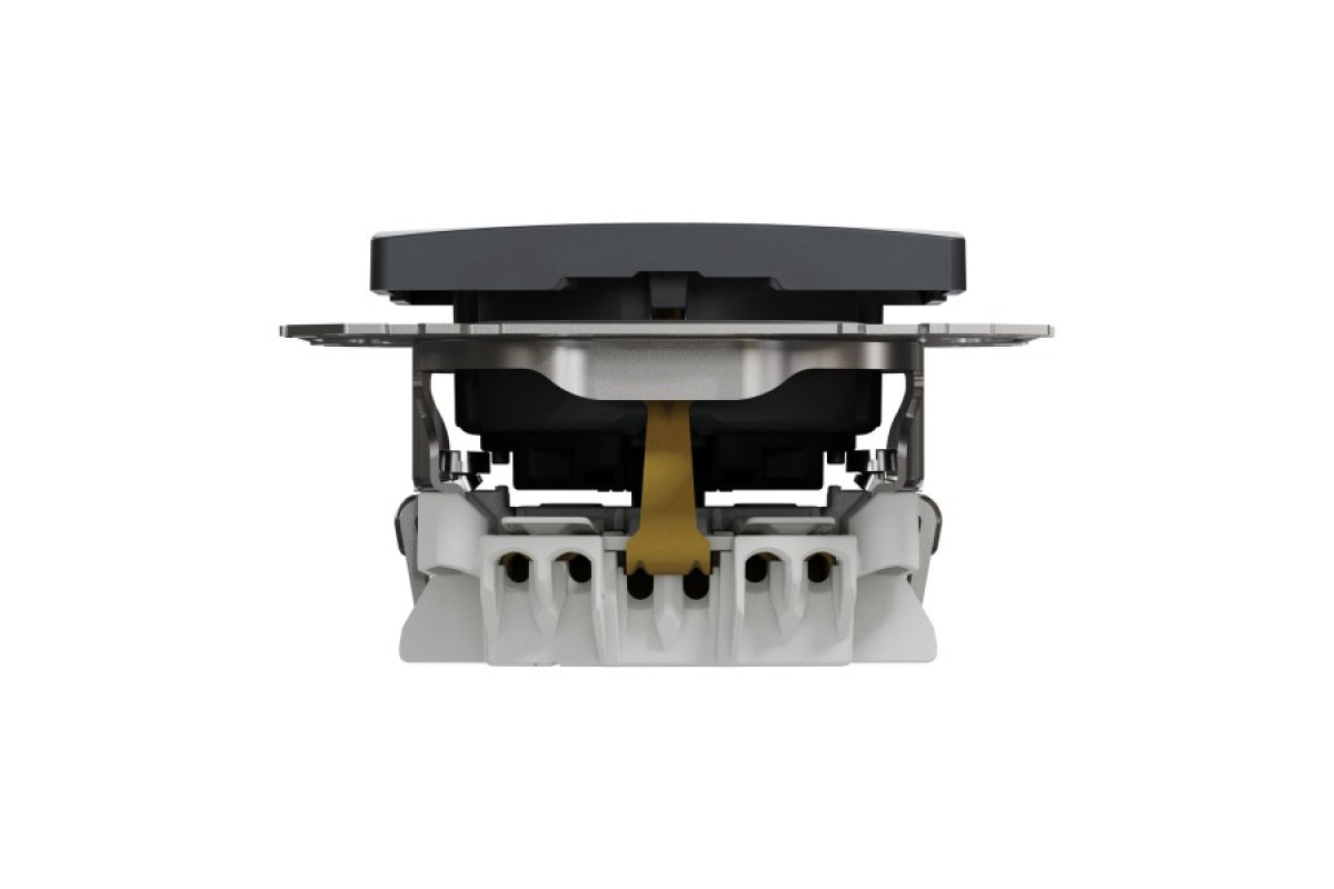 Розетка з заземленням та зі шторками Чорний Sedna Design (SDD114022)