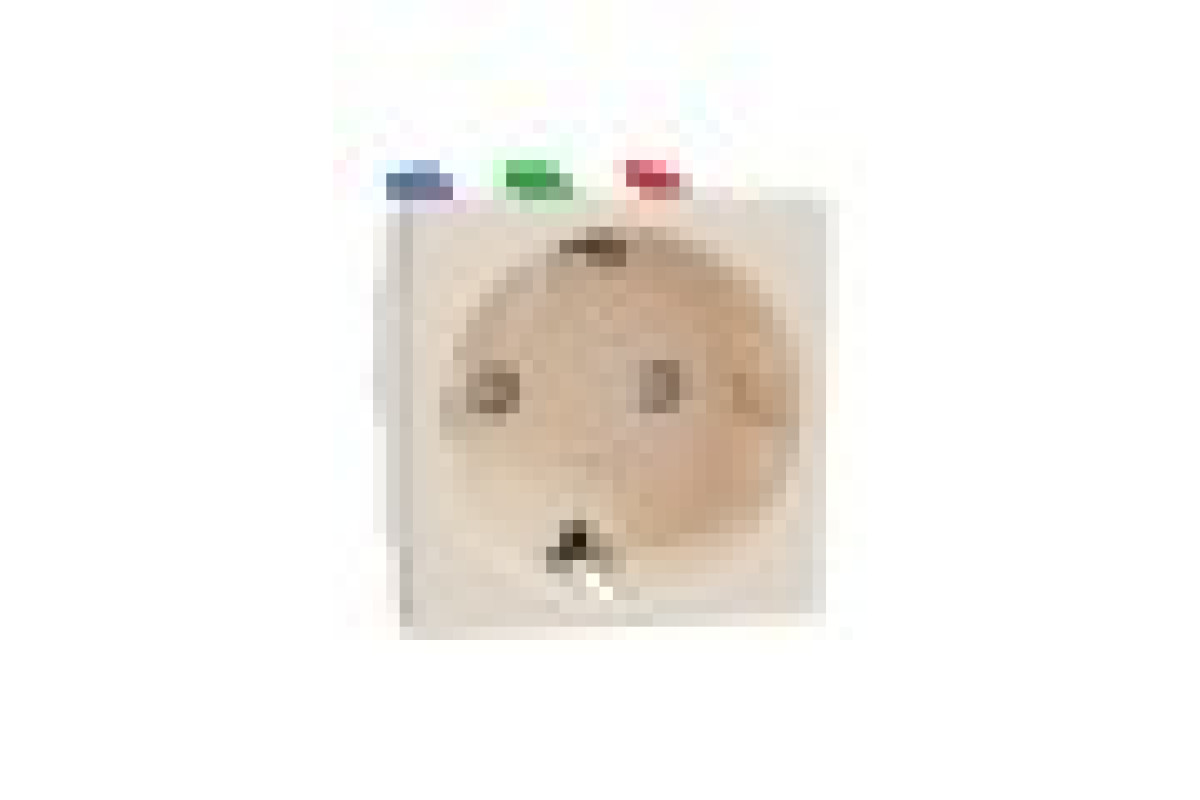 Розетка з заземленням та шторками, 16А, самозатискні клеми, бежева Unica New (NU305744)