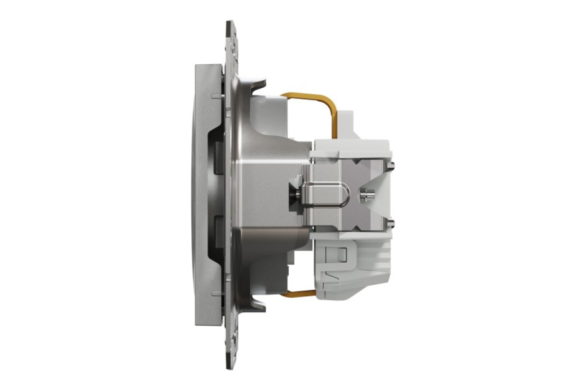 Розетка з заземленням, з захисними шторками Asfora Алюміній (EPH2900261)