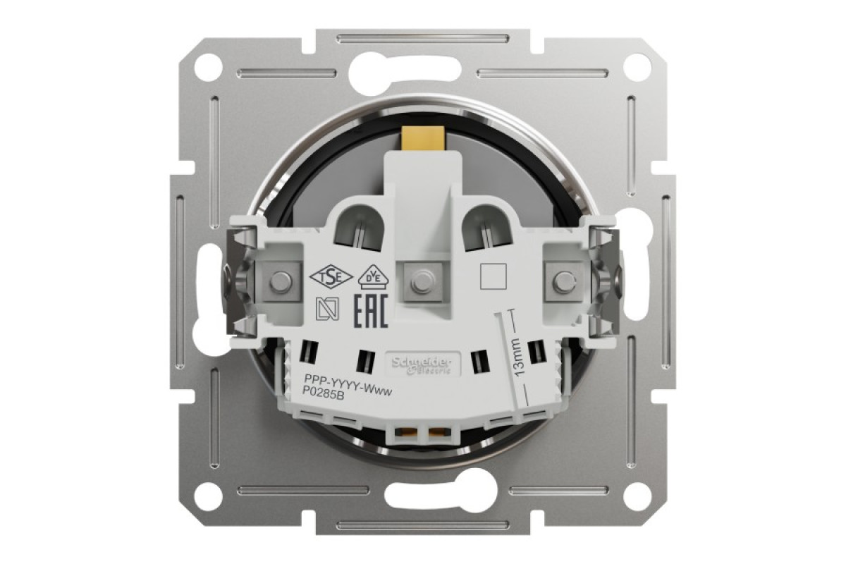 Розетка з заземленням, з захисними шторками Asfora Антрацит (EPH2900271)