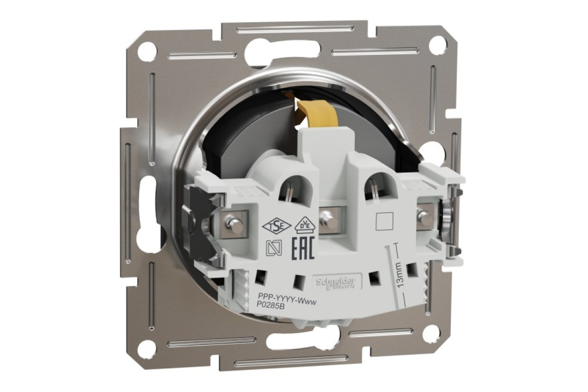 Розетка з заземленням, з захисними шторками Asfora Антрацит (EPH2900271)