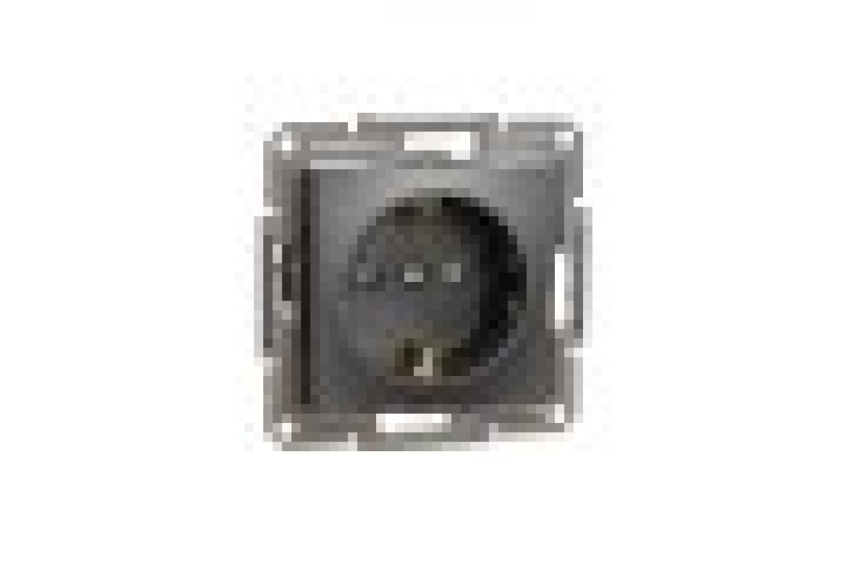 Розетка з заземленням, з захисними шторками Asfora Антрацит (EPH2900271)