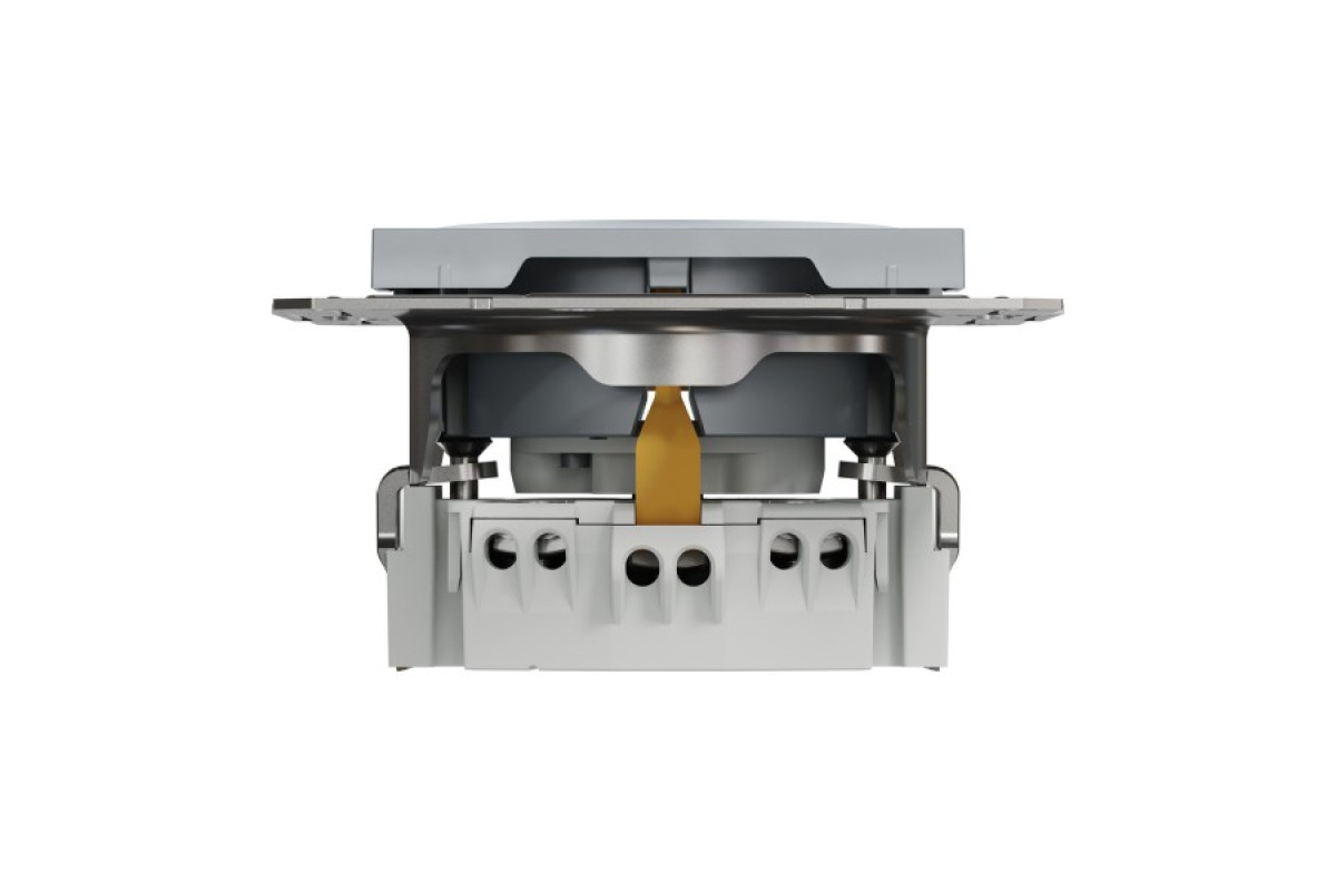 Розетка з заземленням, з захисними шторками Asfora Сталь (EPH2900262)