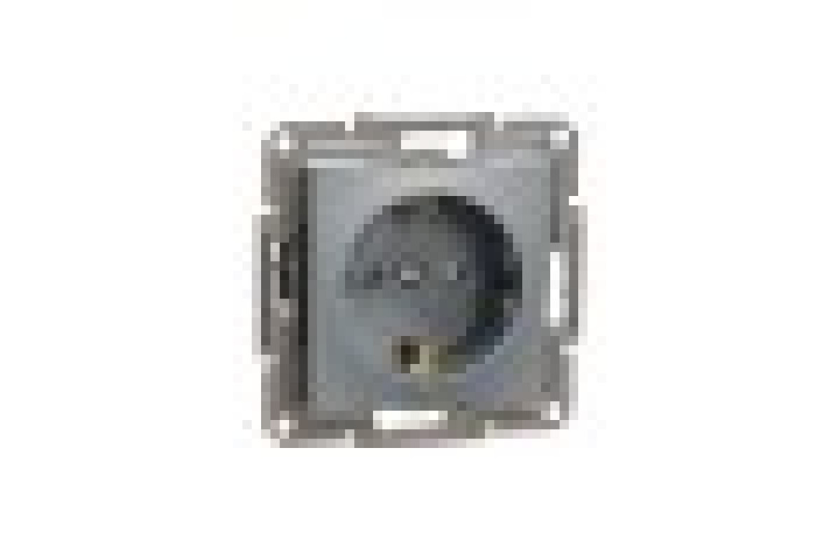 Розетка з заземленням, з захисними шторками Asfora Сталь (EPH2900262)