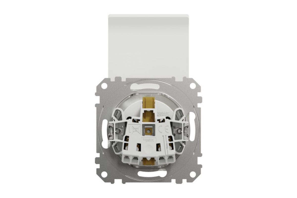Розетка з заземленням, зі шторками та кришкою Білий Sedna Design (SDD111024)