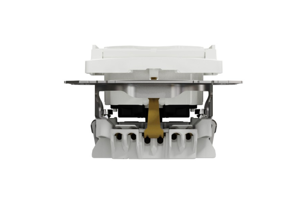 Розетка з заземленням, зі шторками та кришкою Білий Sedna Design (SDD111024)