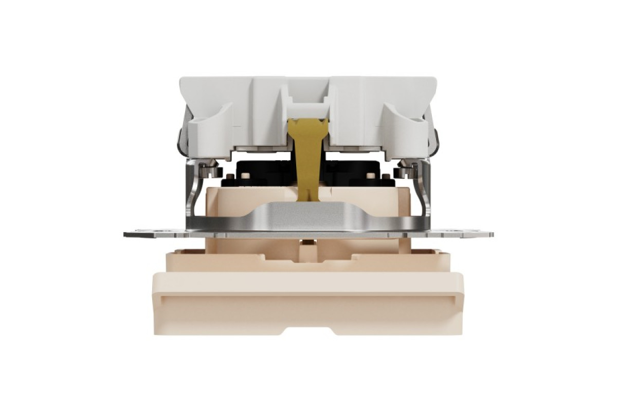 Розетка з заземленням, зі шторками та кришкою Бежевий Sedna Design (SDD112024)