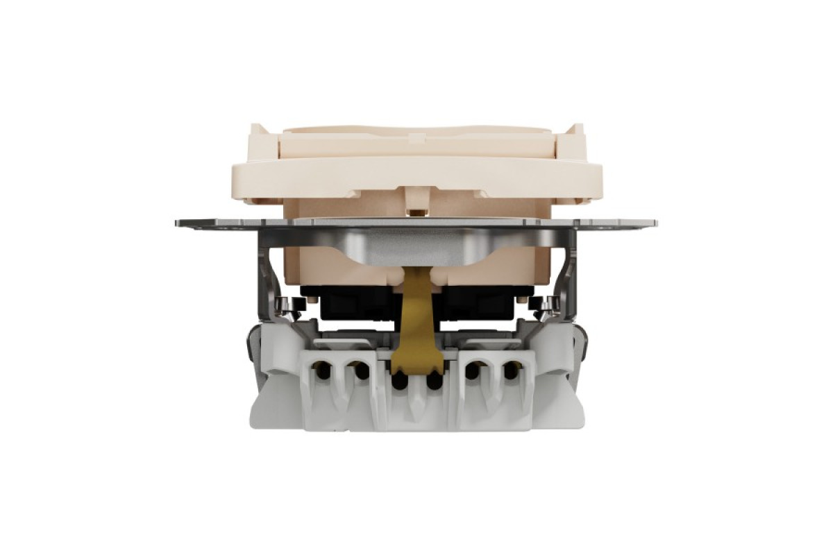 Розетка з заземленням, зі шторками та кришкою Бежевий Sedna Design (SDD112024)