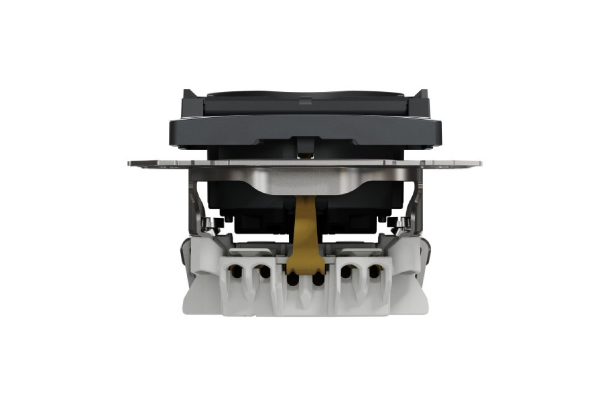 Розетка з заземленням, зі шторками та кришкою Чорний Sedna Design (SDD114024)