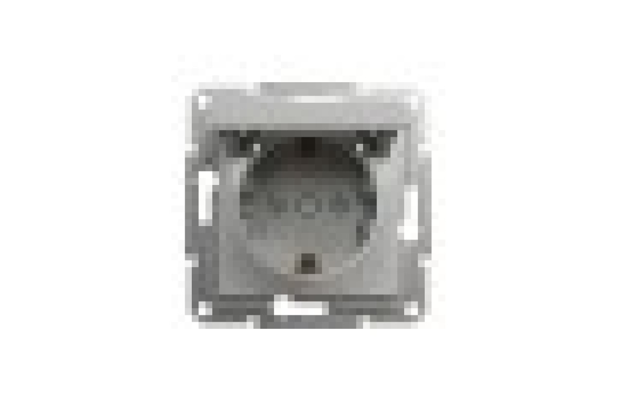 Розетка з кришкою, з заземленням Asfora Алюміній (EPH3100161)