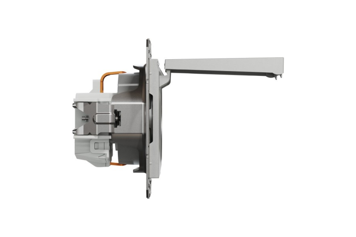 Розетка з кришкою, з заземленням Asfora Алюміній (EPH3100161)