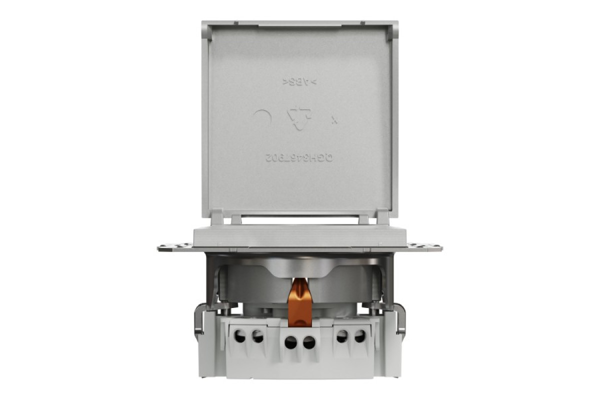 Розетка з кришкою, з заземленням Asfora Алюміній (EPH3100161)