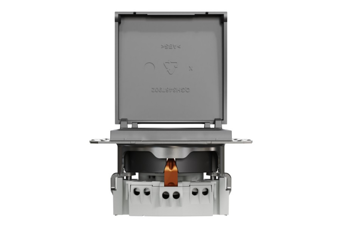 Розетка з кришкою, з заземленням Asfora Антрацит (EPH3100171)