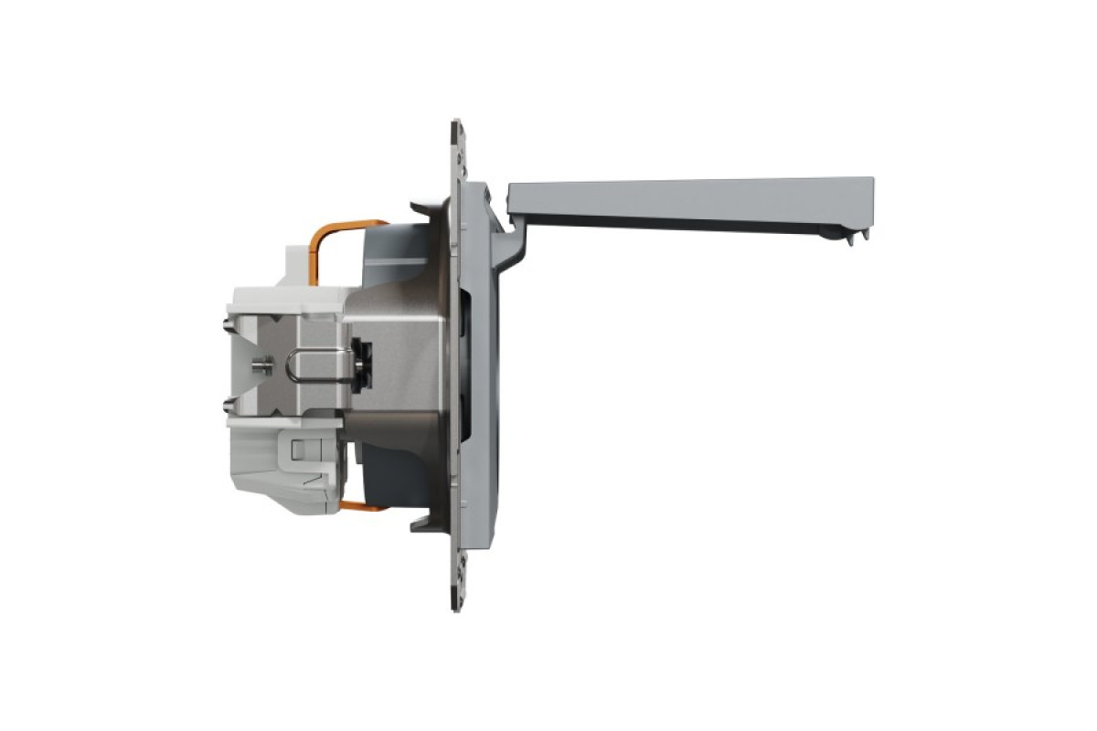 Розетка з кришкою, з заземленням Asfora Сталь (EPH3100162)