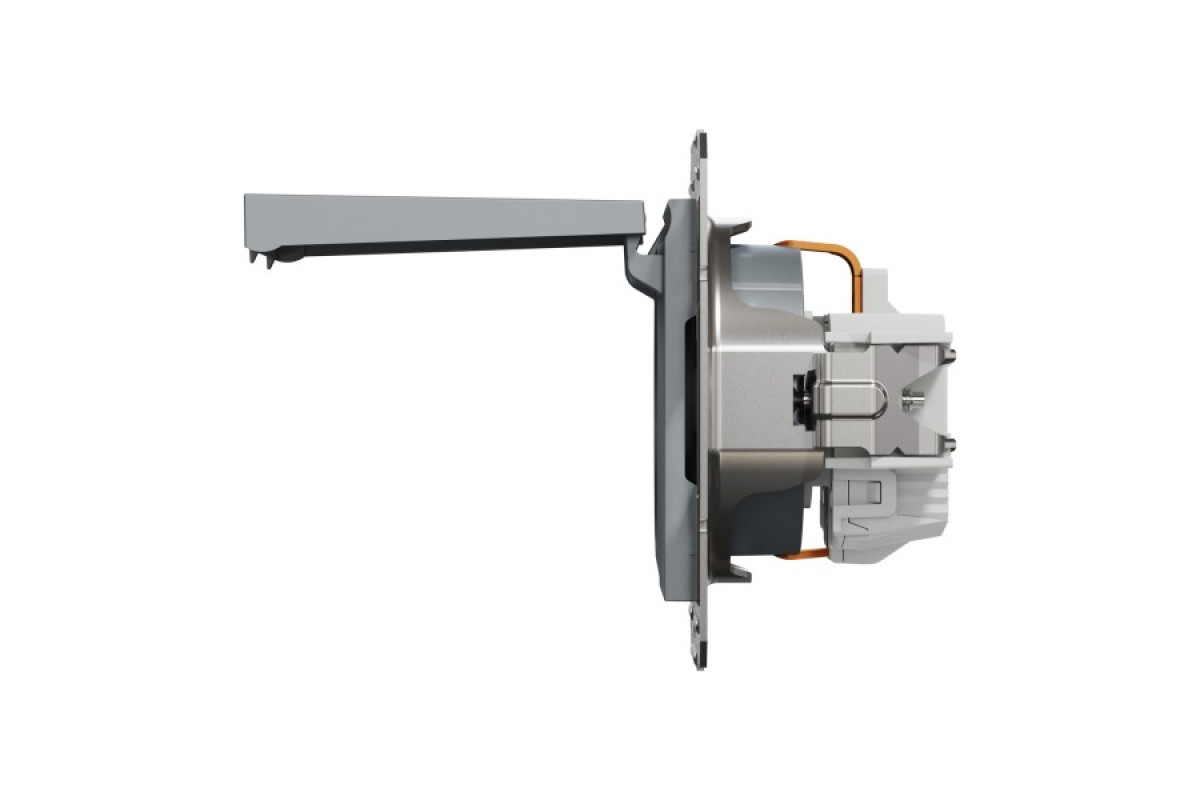 Розетка з кришкою, з заземленням Asfora Сталь (EPH3100162)