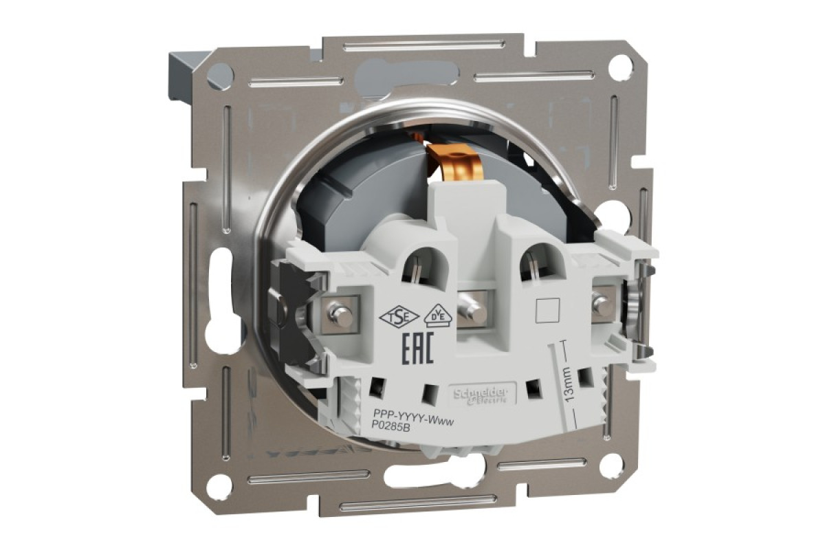 Розетка з кришкою, з заземленням Asfora Сталь (EPH3100162)