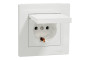 Розетка з кришкою, з заземленням Біла Asfora (EPH3100121)