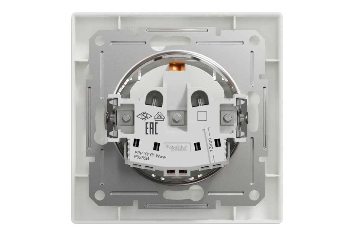 Розетка з кришкою, з заземленням Біла Asfora (EPH3100121)