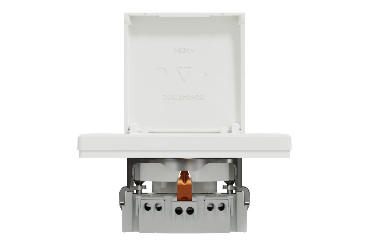 Розетка з кришкою, з заземленням Біла Asfora (EPH3100121)