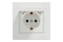 Розетка з кришкою, з заземленням Біла Asfora (EPH3100121)