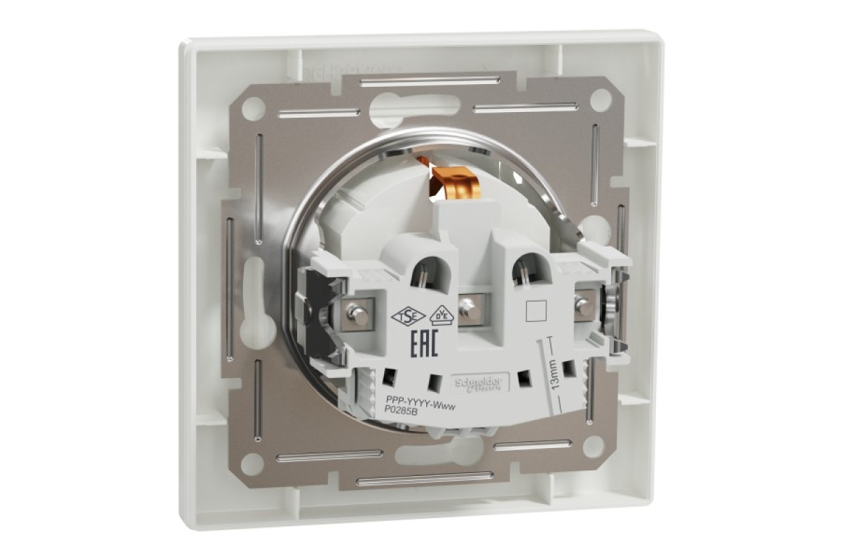 Розетка з кришкою, з заземленням Біла Asfora (EPH3100121)