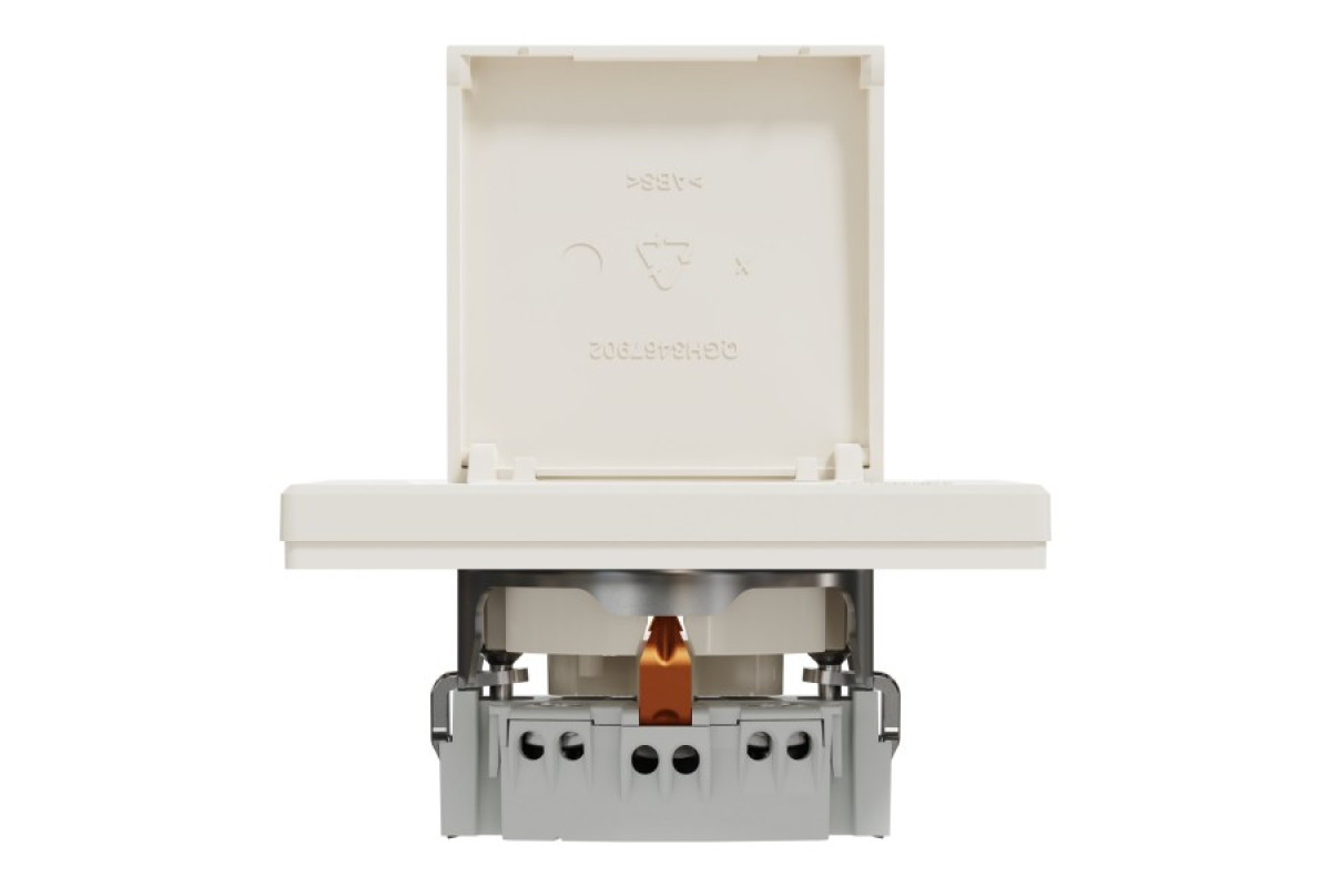 Розетка з кришкою, з заземленням Крем Asfora (EPH3100123)